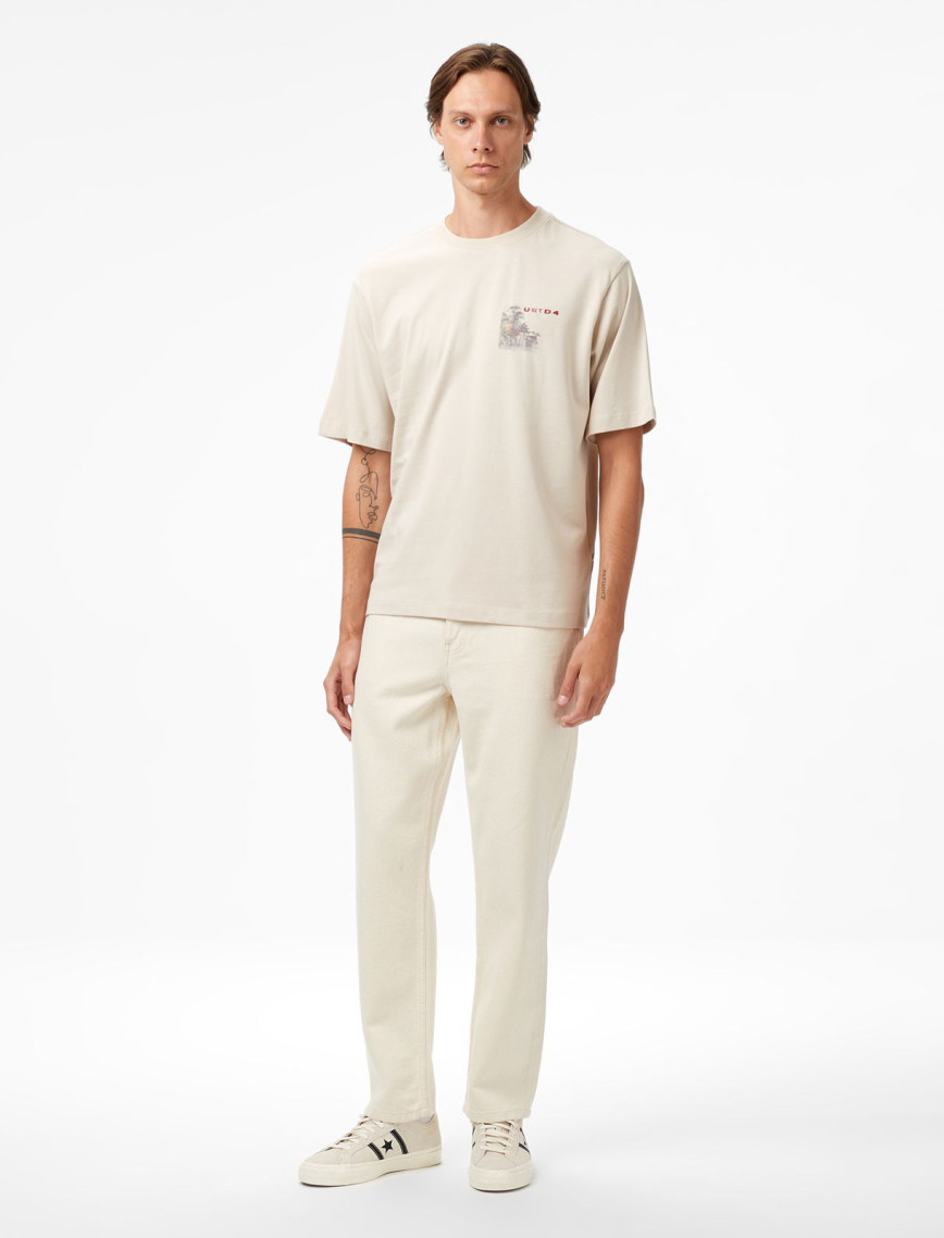 UNITED4 Classic Erkek Bej T-Shirt UNITED4 Classic Erkek Bej T-Shirt