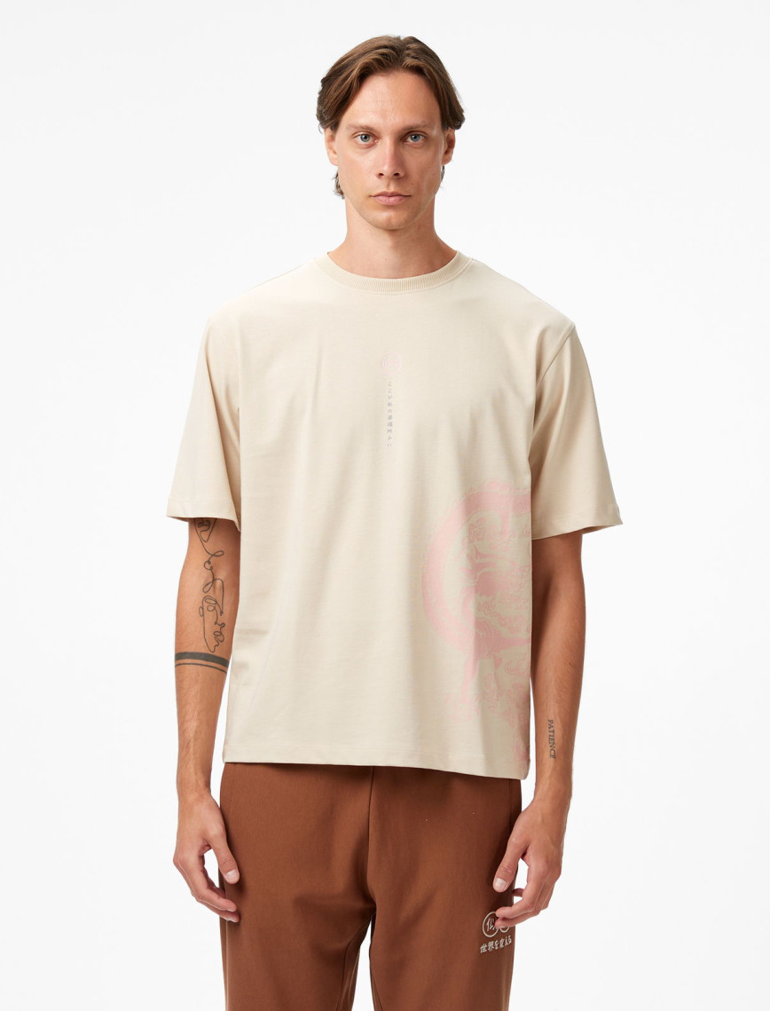 UNITED4 Erkek Krem T-Shirt UNITED4 Erkek Krem T-Shirt