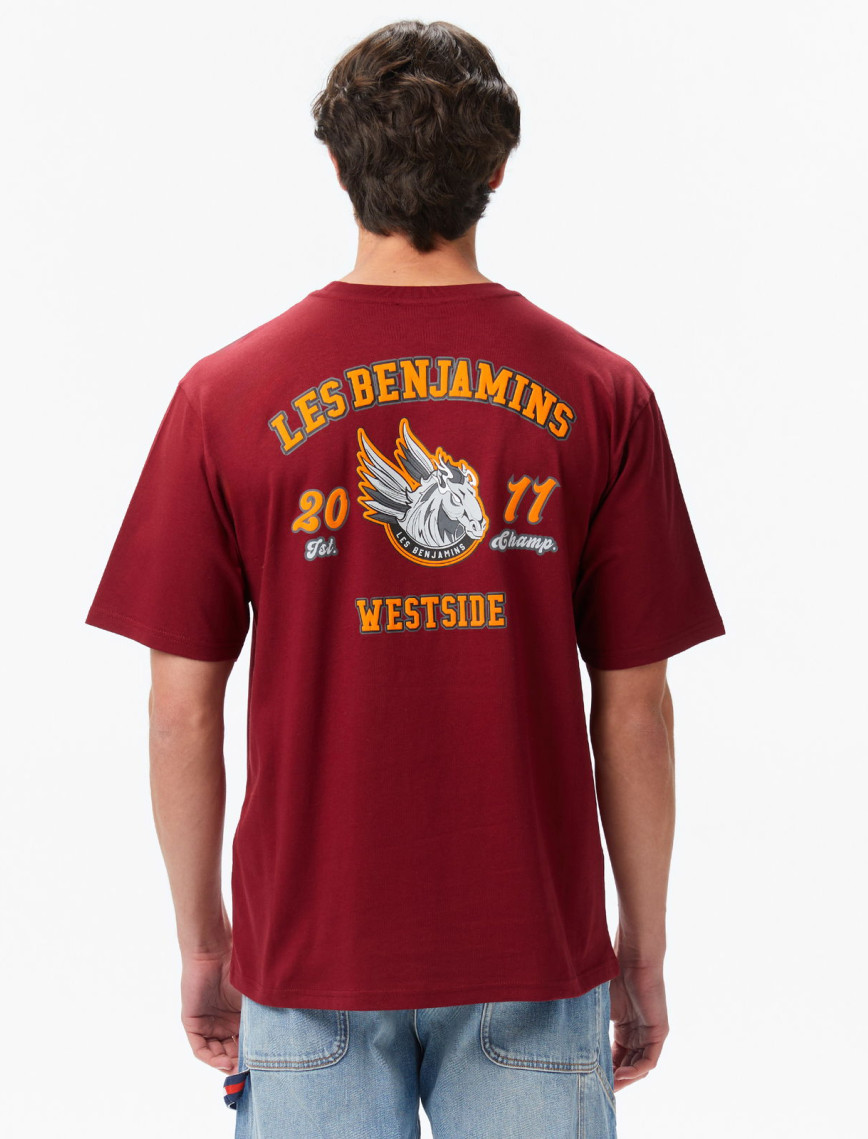 Les Benjamins Erkek Bordo T-Shirt Les Benjamins Erkek Bordo T-Shirt
