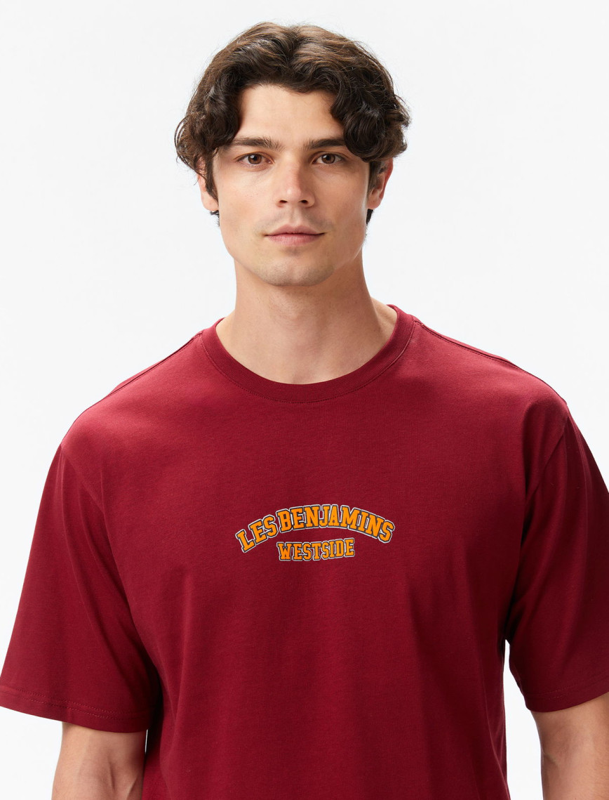 Les Benjamins Erkek Bordo T-Shirt Les Benjamins Erkek Bordo T-Shirt