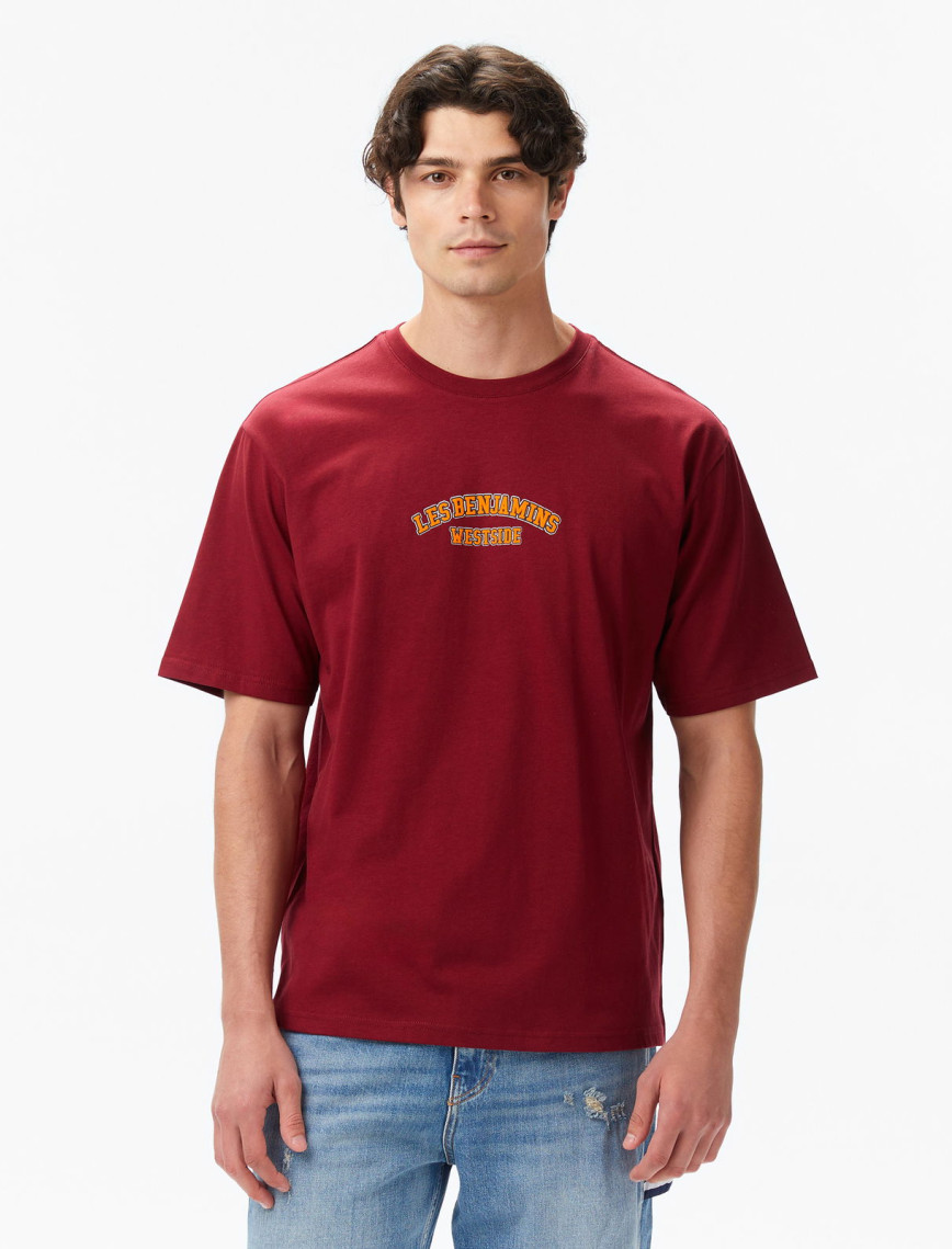 Les Benjamins Erkek Bordo T-Shirt Les Benjamins Erkek Bordo T-Shirt