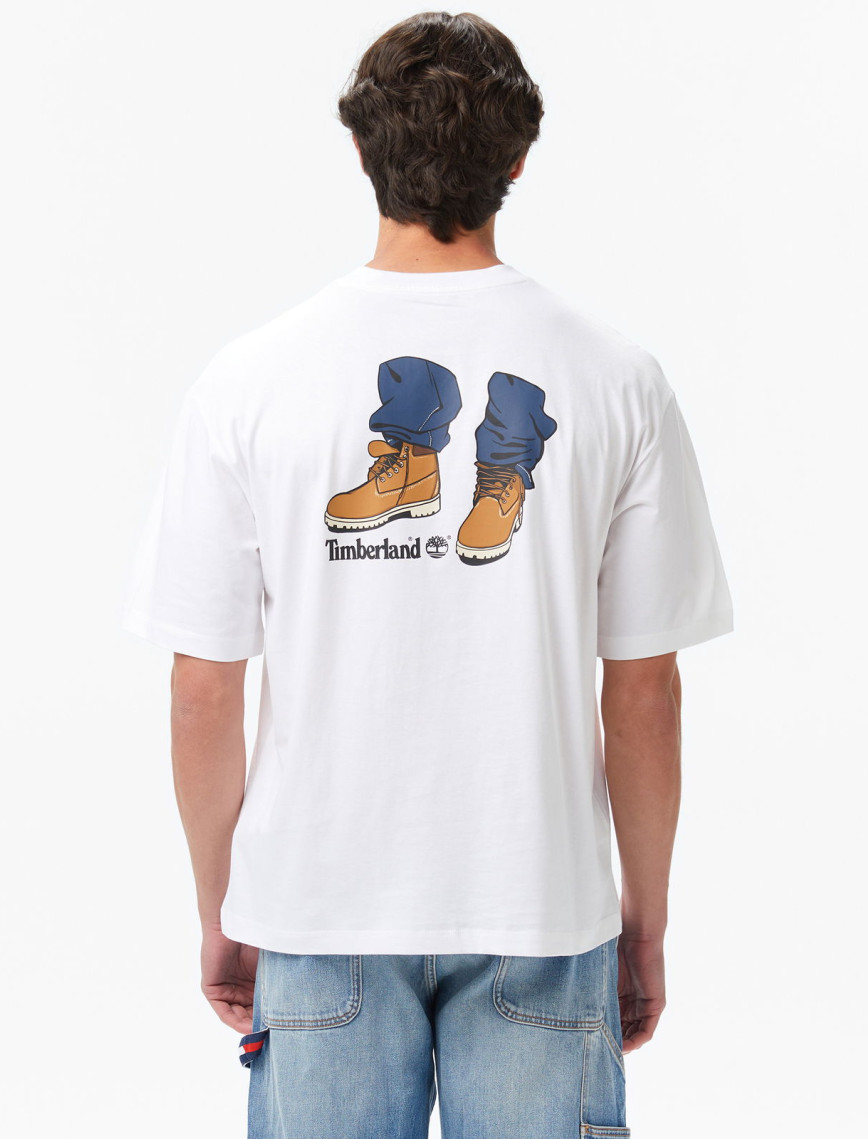 Timberland 'My Boots'' Short Sleeve Erkek Beyaz T-Shirt