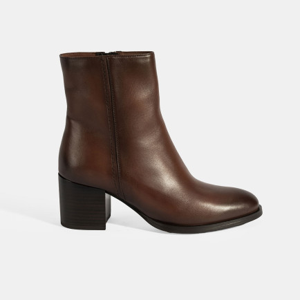 Kadın Taba Kalın Topuklu Deri Bot Kadın Taba Kalın Topuklu Deri Bot