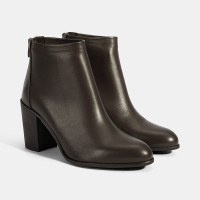 Kadın Kahve Kalın Topuklu Deri Bot Kadın Kahve Kalın Topuklu Deri Bot