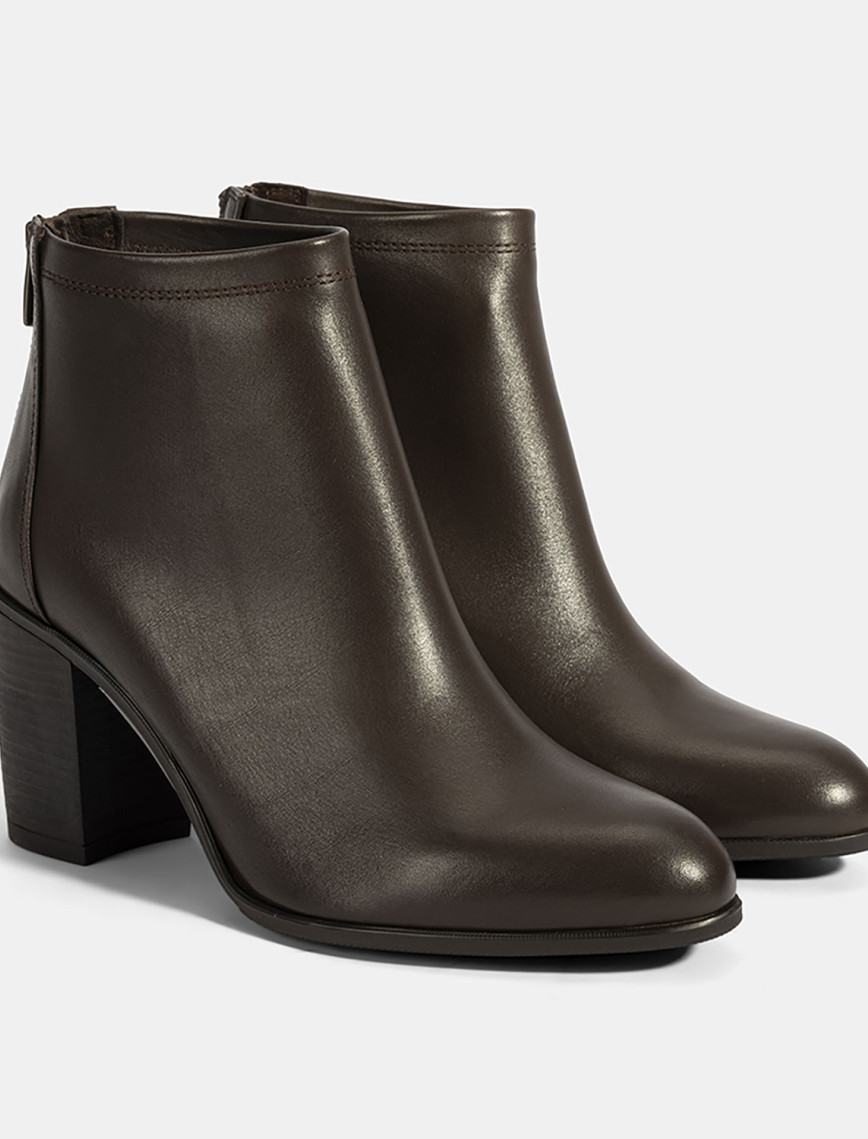 Kadın Siyah Kalın Topuklu Deri Bot Kadın Siyah Kalın Topuklu Deri Bot