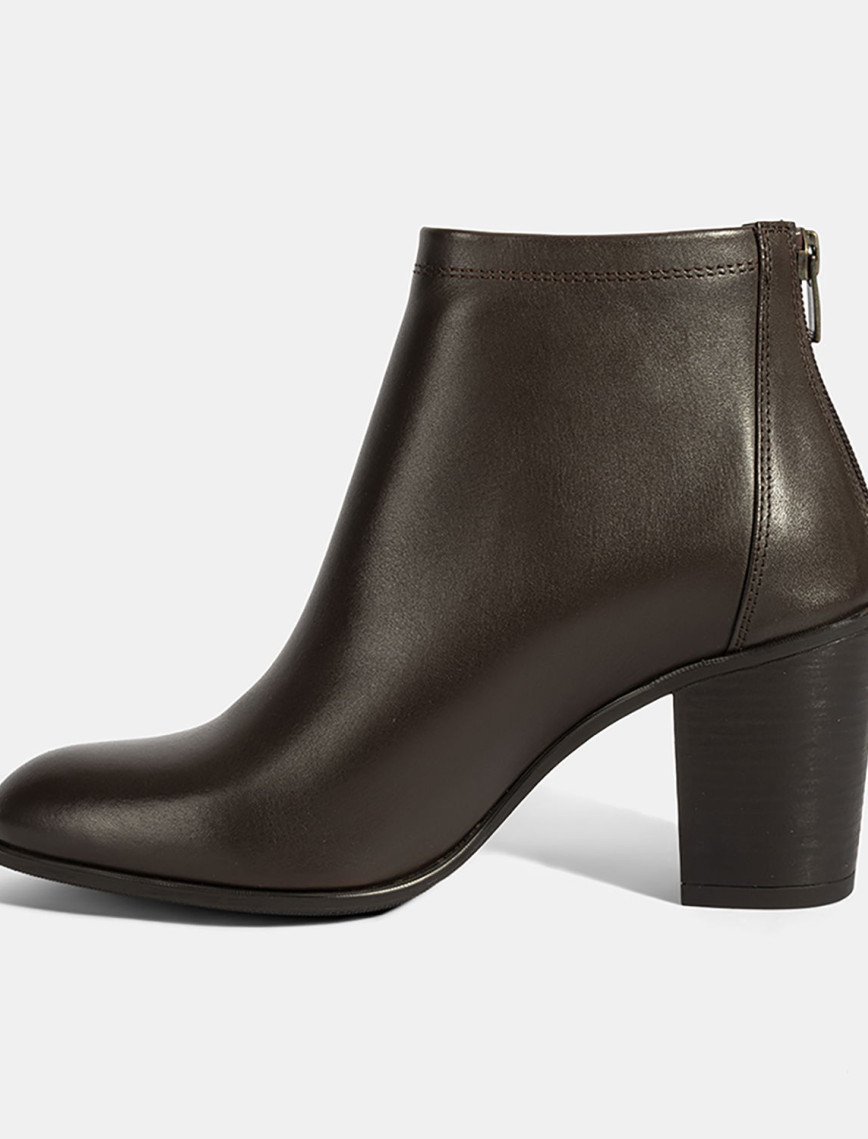 Kadın Kahve Kalın Topuklu Deri Bot Kadın Kahve Kalın Topuklu Deri Bot