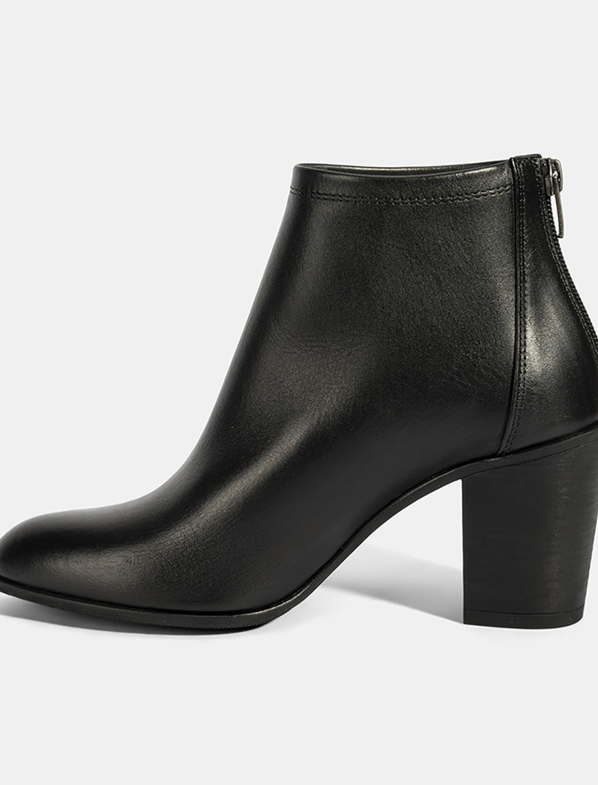 Kadın Siyah Kalın Topuklu Deri Bot Kadın Siyah Kalın Topuklu Deri Bot