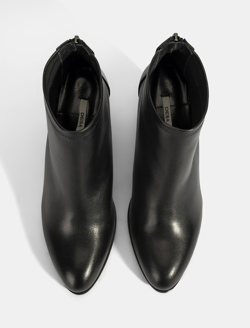 Kadın Siyah Kalın Topuklu Deri Bot Kadın Siyah Kalın Topuklu Deri Bot