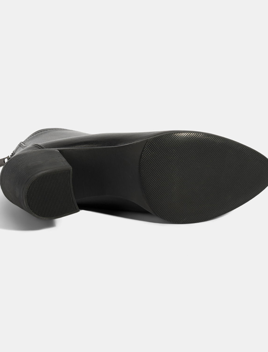 Kadın Siyah Kalın Topuklu Deri Bot Kadın Siyah Kalın Topuklu Deri Bot