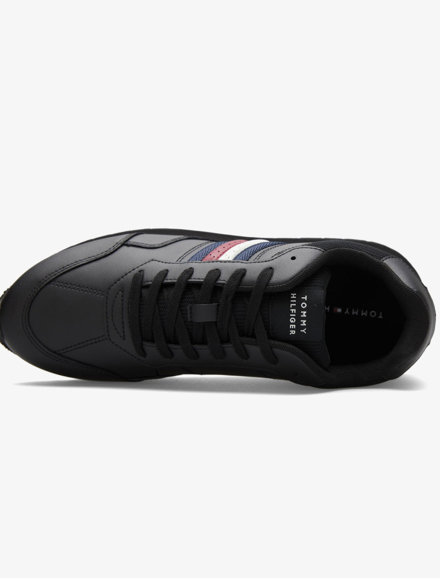 Tommy Hilfiger New Runner Eva Leather Erkek Siyah Sneaker Tommy Hilfiger New Runner Eva Leather Erkek Siyah Sneaker