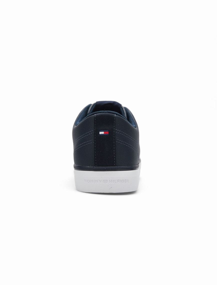 Tommy Hilfiger Core Low Leather Essential Erkek Mavi Sneaker Tommy Hilfiger Core Low Leather Essential Erkek Mavi Sneaker