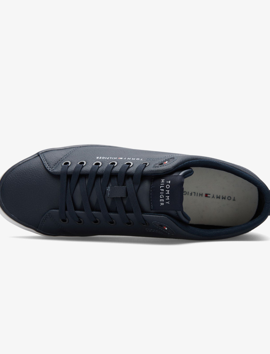 Tommy Hilfiger Core Low Leather Essential Erkek Mavi Sneaker Tommy Hilfiger Core Low Leather Essential Erkek Mavi Sneaker