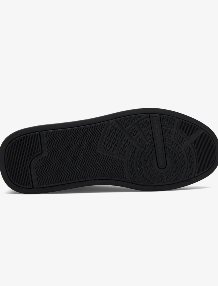 Tommy Hilfiger Court Leather Detail Erkek Siyah Sneaker Tommy Hilfiger Court Leather Detail Erkek Siyah Sneaker