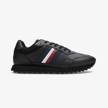 Tommy Hilfiger New Runner Eva Leather Erkek Siyah Sneaker Tommy Hilfiger New Runner Eva Leather Erkek Siyah Sneaker
