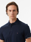 Tommy Hilfiger Interlock Flagcuff Slim Fit Erkek Mavi Polo Tommy Hilfiger Interlock Flagcuff Slim Fit Erkek Mavi Polo