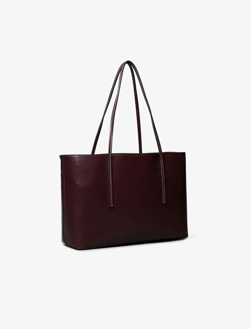 Calvin Klein Emblem Aop Tote Pouch Kadın Kırmızı Çanta