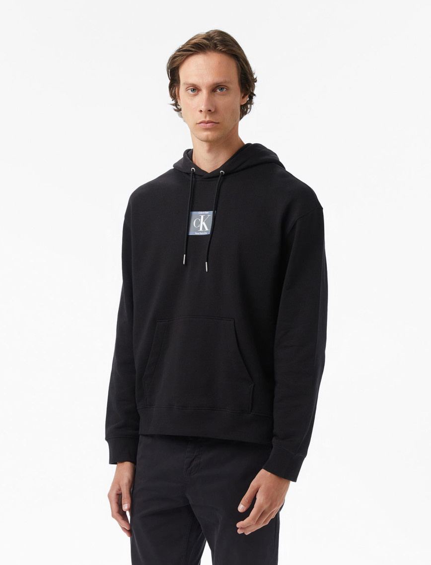 Calvin Klein Terry Box Graphic Erkek Siyah Sweatshirt Calvin Klein Terry Box Graphic Erkek Siyah Sweatshirt