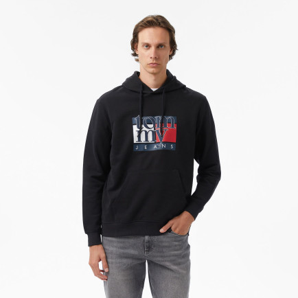 Tommy Hilfiger Twist Flag Erkek Siyah Sweatshirt Tommy Hilfiger Twist Flag Erkek Siyah Sweatshirt