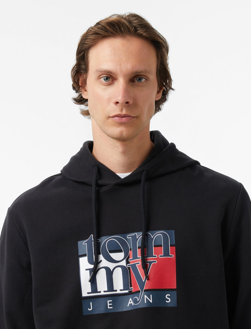 Tommy Hilfiger Twist Flag Erkek Siyah Sweatshirt Tommy Hilfiger Twist Flag Erkek Siyah Sweatshirt