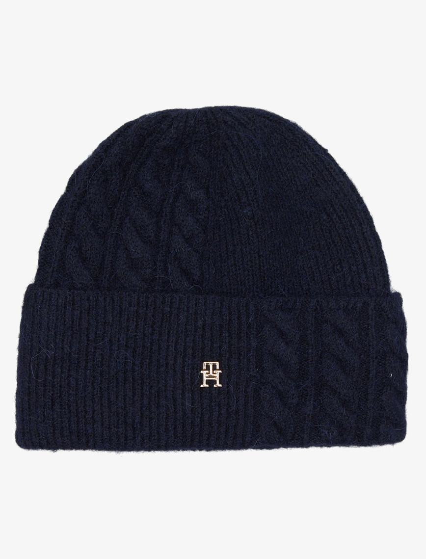 Tommy Hilfiger Elevated Chic Fluffy Kadın Mavi Bere Tommy Hilfiger Elevated Chic Fluffy Kadın Mavi Bere