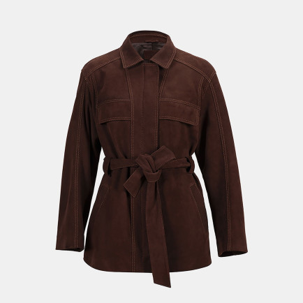Kadın Bordo Fermuarlı Süet Trençkot Kadın Bordo Fermuarlı Süet Trençkot