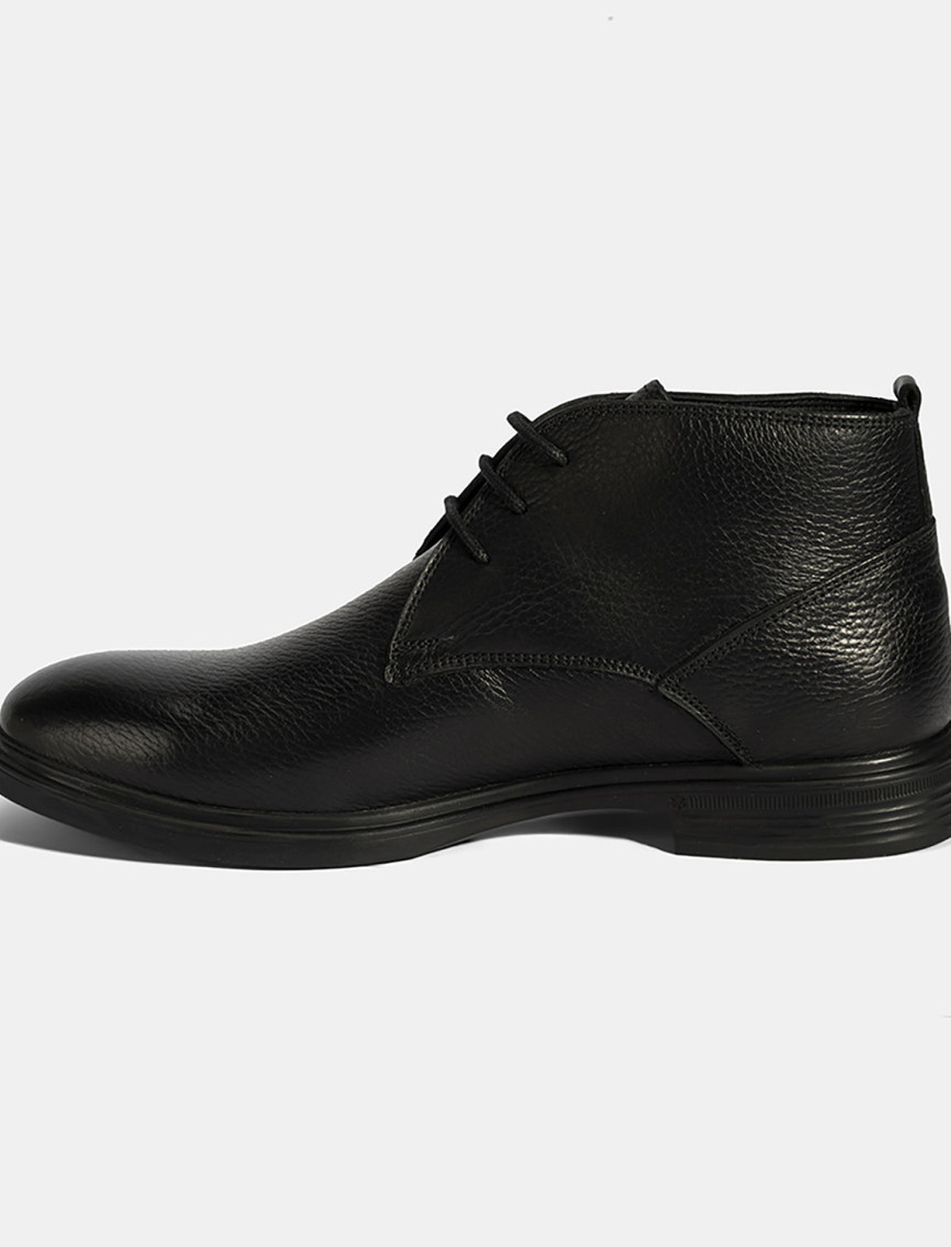 Erkek Siyah Bağcıklı Deri Bot Erkek Siyah Bağcıklı Deri Bot