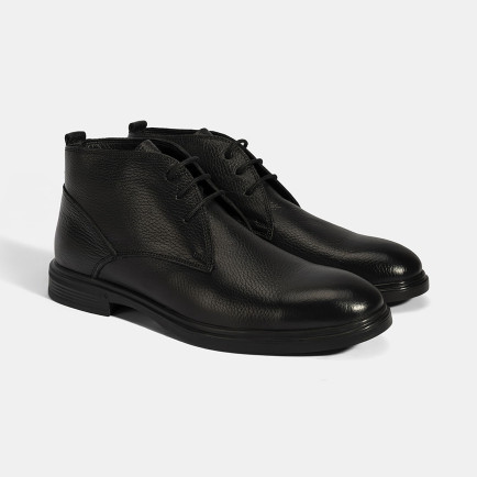 Erkek Siyah Bağcıklı Deri Bot Erkek Siyah Bağcıklı Deri Bot