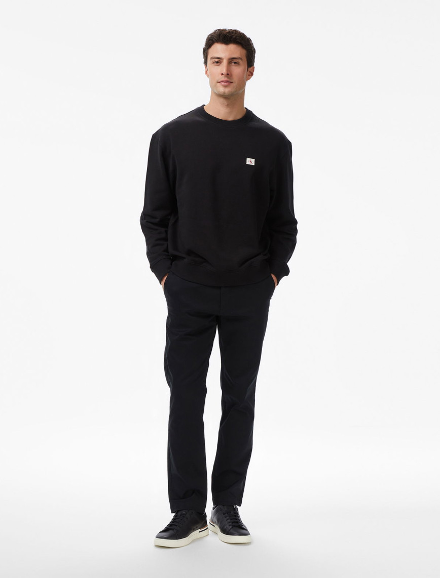 Calvin Klein Terry Badge Erkek Siyah Sweatshirt