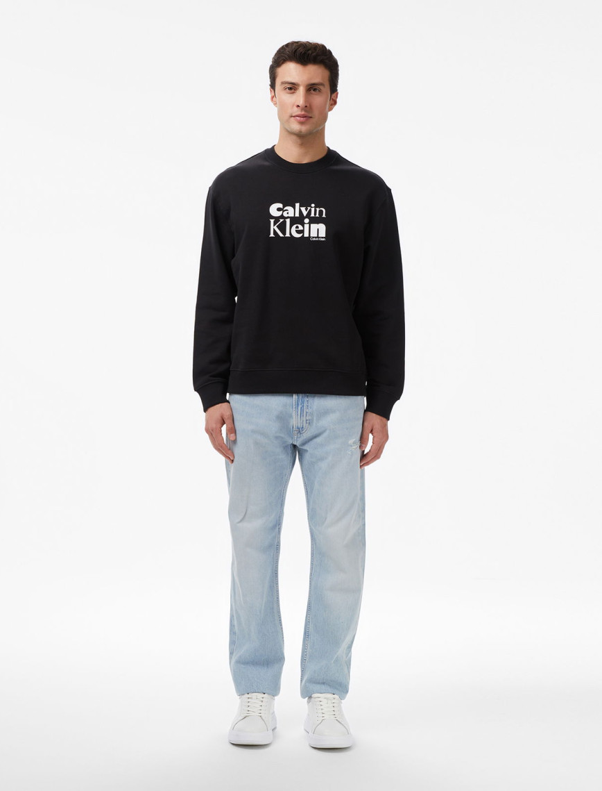 Calvin Klein Terry Bold Graph Erkek Siyah Sweatshirt