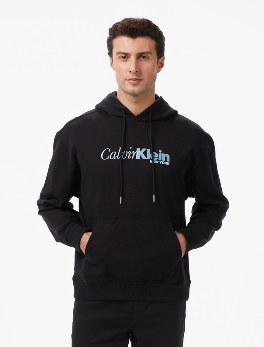 Calvin Klein Terry Cursive Graphic Erkek Siyah Sweatshirt Calvin Klein Terry Cursive Graphic Erkek Siyah Sweatshirt