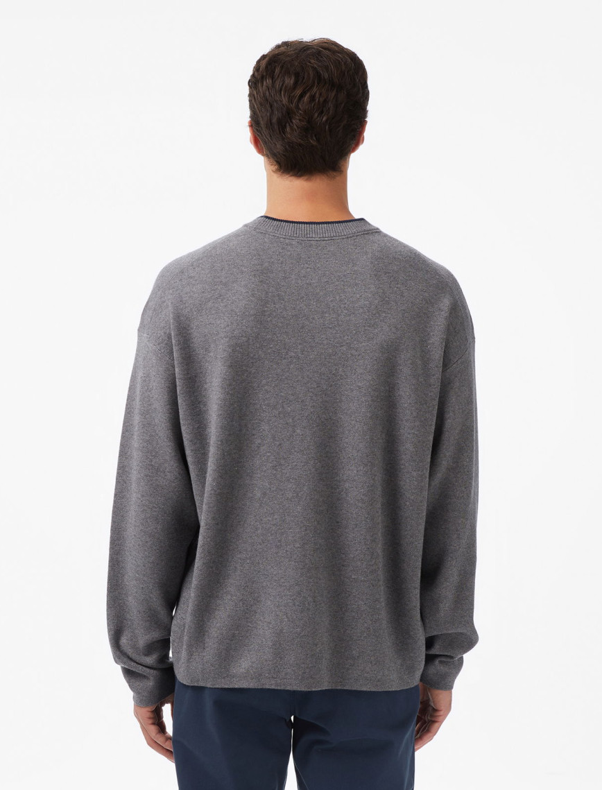 Calvin Klein Embossed Logo Erkek Gri Triko Calvin Klein Embossed Logo Erkek Gri Triko