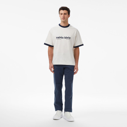 Calvin Klein Cotton Signature Slim Chino Erkek Mavi Pantolon Calvin Klein Cotton Signature Slim Chino Erkek Mavi Pantolon