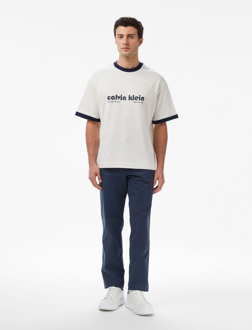 Calvin Klein Cotton Signature Slim Chino Erkek Mavi Pantolon Calvin Klein Cotton Signature Slim Chino Erkek Mavi Pantolon