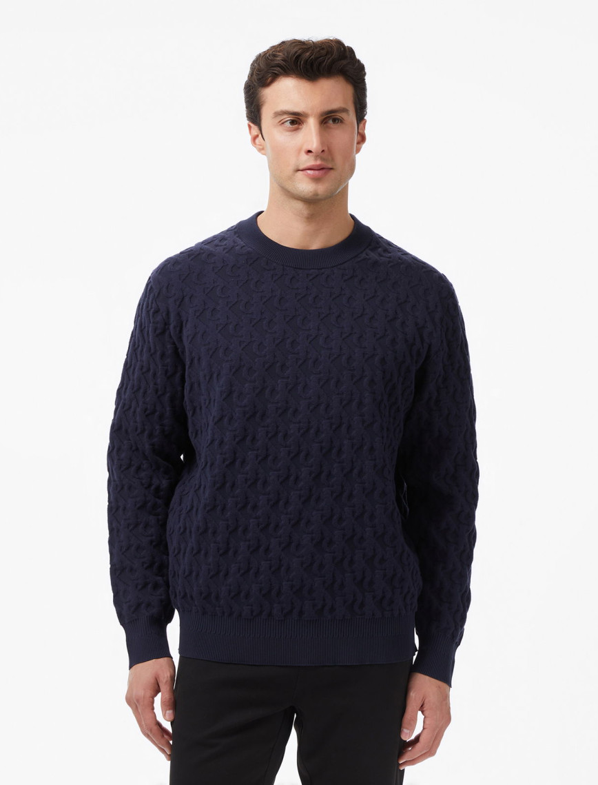 Calvin Klein Erkek Mavi Triko Calvin Klein Erkek Mavi Triko