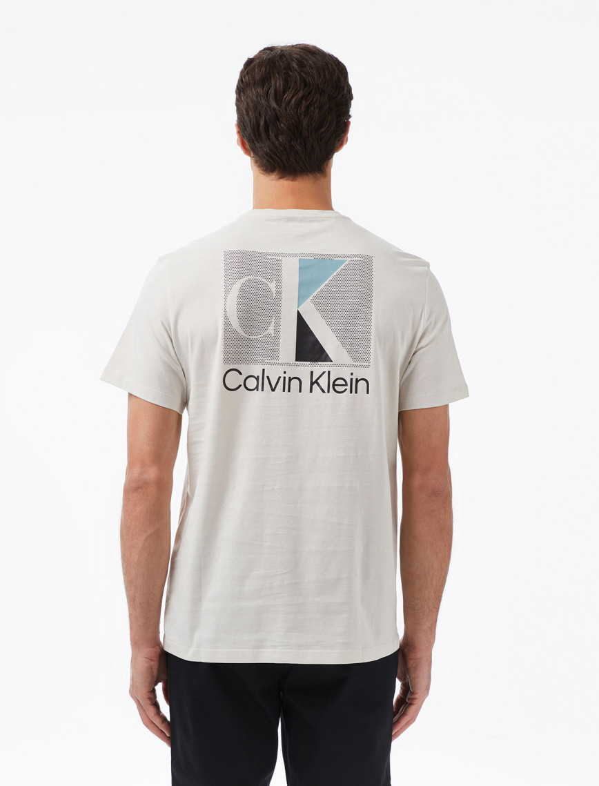 Calvin Klein Abstract Graphic Erkek Beyaz T-Shirt Calvin Klein Abstract Graphic Erkek Beyaz T-Shirt