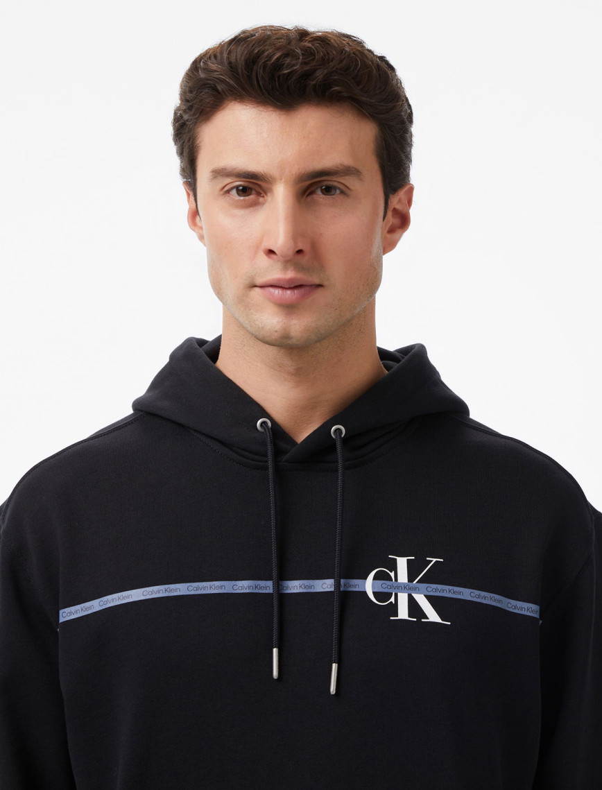 Calvin Klein Terry Graphic Erkek Siyah Sweatshirt