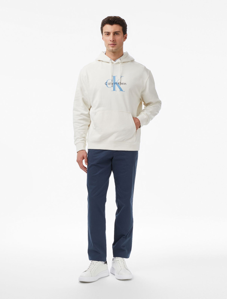 Calvin Klein Monologo Terry Erkek Beyaz Sweatshirt Calvin Klein Monologo Terry Erkek Beyaz Sweatshirt
