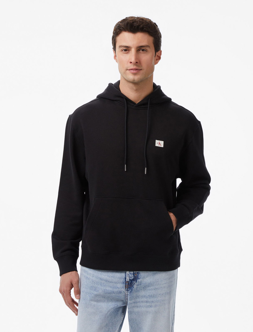 Calvin Klein Terry Badge Erkek Siyah Sweatshirt Calvin Klein Terry Badge Erkek Siyah Sweatshirt