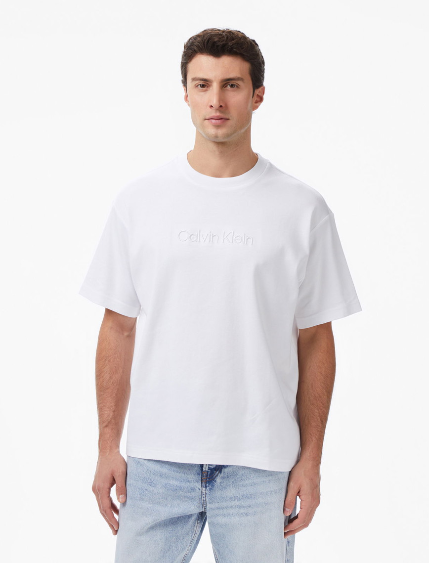 Calvin Klein Fashion Logo Erkek Beyaz T-Shirt Calvin Klein Fashion Logo Erkek Beyaz T-Shirt