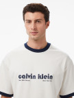 Calvin Klein Retro Logo Ringer Erkek Haki T-Shirt Calvin Klein Retro Logo Ringer Erkek Haki T-Shirt