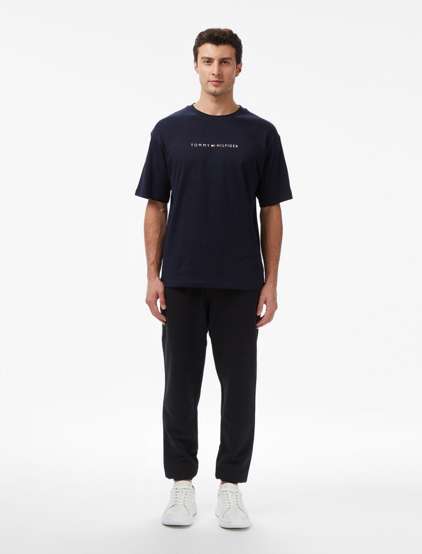 Tommy Hilfiger Logo Erkek Mavi T-Shirt Tommy Hilfiger Logo Erkek Mavi T-Shirt