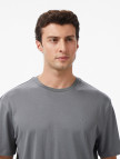 Calvin Klein Supima Chest Crewneck Erkek Gri T-Shirt