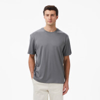 Calvin Klein Supima Chest Crewneck Erkek Gri T-Shirt