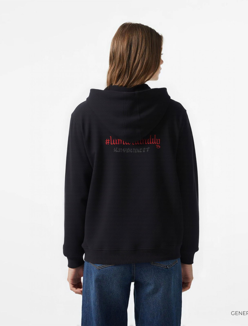 UNITED4 x Monkey Project We Are Family Unisex Siyah Sweatshirt UNITED4 x Monkey Project We Are Family Unisex Siyah Sweatshirt