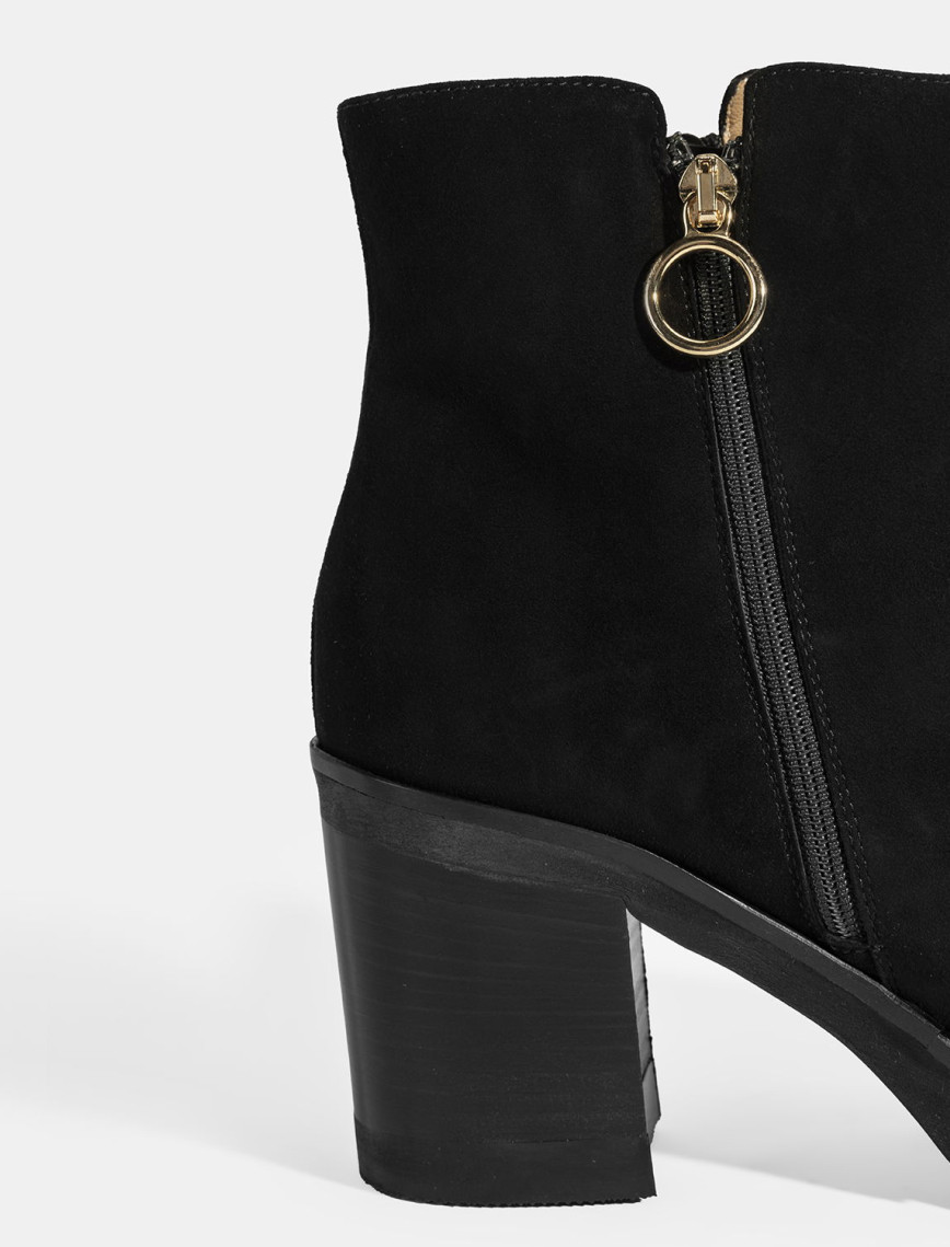 Luca Grossi Kadın Siyah Fermuarlı Kalın Topuklu Süet Bot Luca Grossi Kadın Siyah Fermuarlı Kalın Topuklu Süet Bot