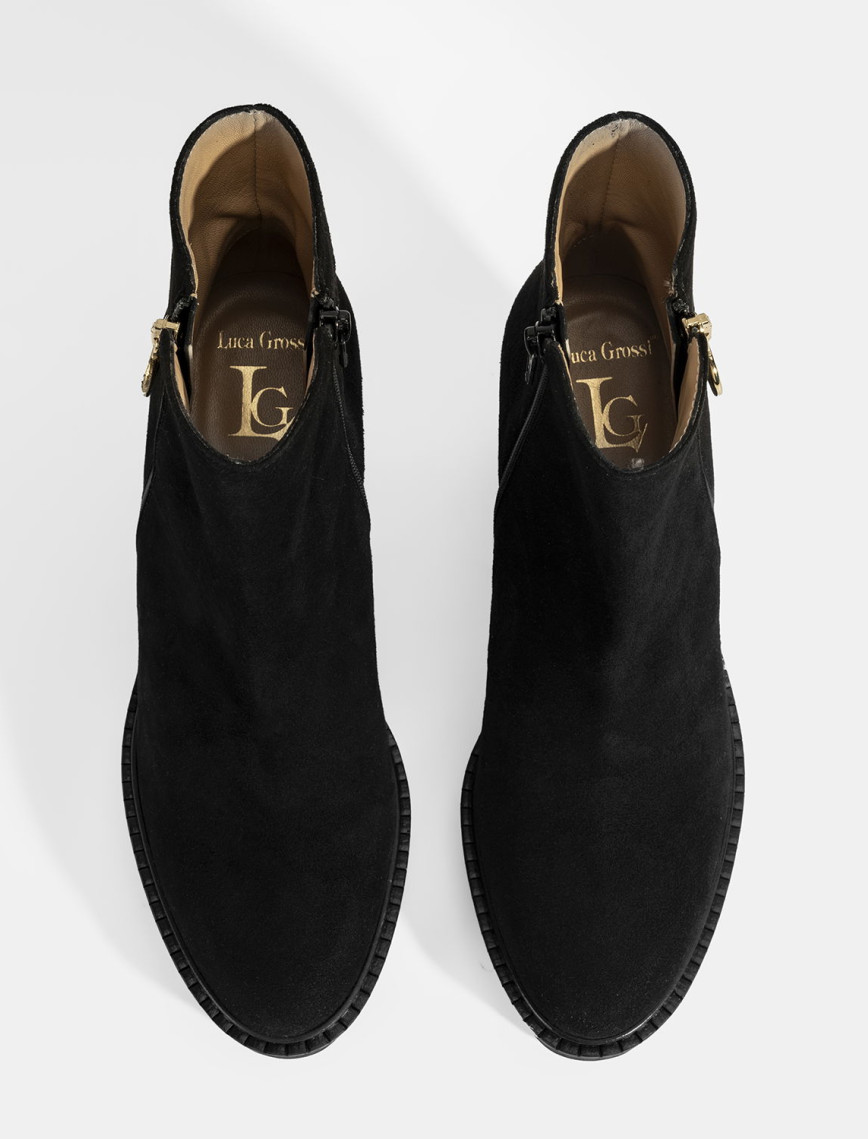 Luca Grossi Kadın Siyah Fermuarlı Kalın Topuklu Süet Bot Luca Grossi Kadın Siyah Fermuarlı Kalın Topuklu Süet Bot