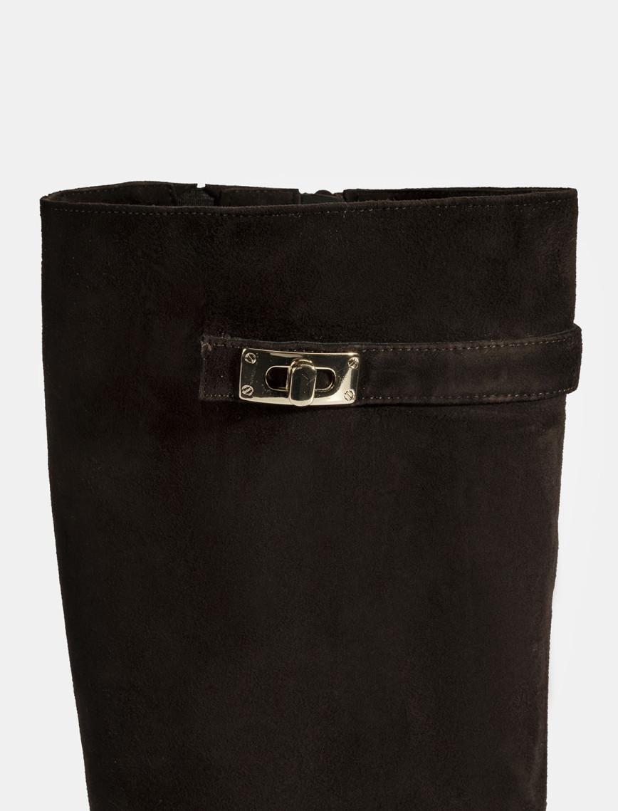 Luca Grossi Kadın Kahve Metal Kilit Detaylı Süet Çizme Luca Grossi Kadın Kahve Metal Kilit Detaylı Süet Çizme