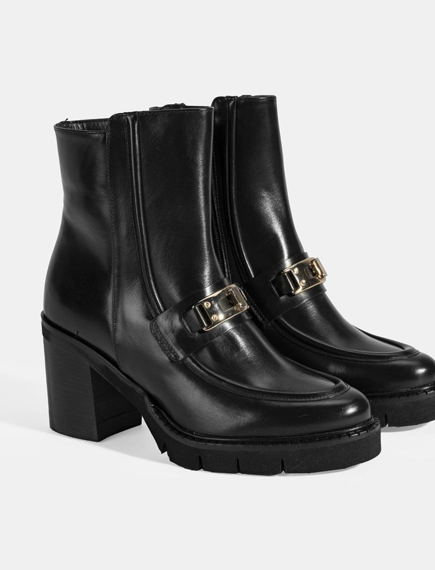 Luca Grossi Kadın Siyah Metal Kilit Detaylı Kalın Topuklu Bot Luca Grossi Kadın Siyah Metal Kilit Detaylı Kalın Topuklu Bot