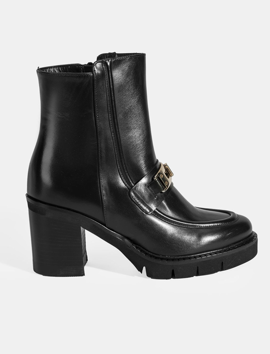Luca Grossi Kadın Siyah Metal Kilit Detaylı Kalın Topuklu Bot Luca Grossi Kadın Siyah Metal Kilit Detaylı Kalın Topuklu Bot