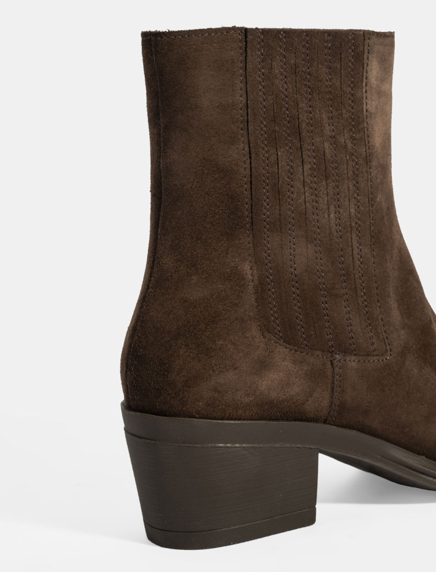 Kadın Kahve Kalın Topuklu Süet Bot Kadın Kahve Kalın Topuklu Süet Bot